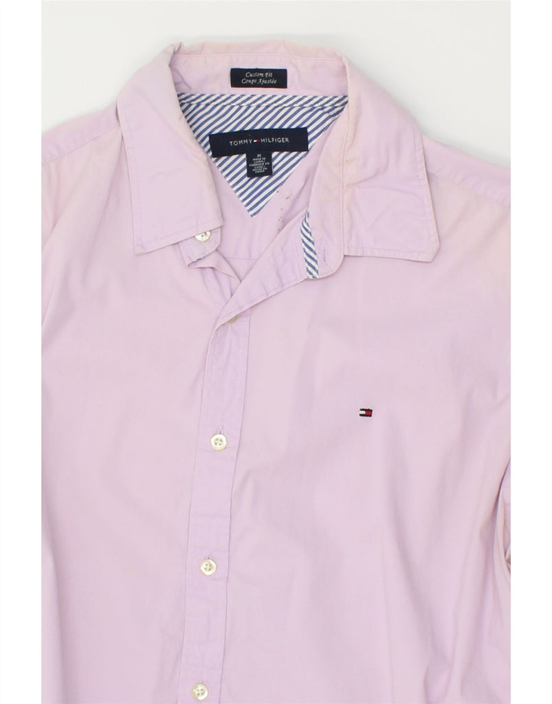 TOMMY HILFIGER Mens Custom Fit Shirt Medium Pink Cotton | Vintage Tommy Hilfiger | Thrift | Second-Hand Tommy Hilfiger | Used Clothing | Messina Hembry 