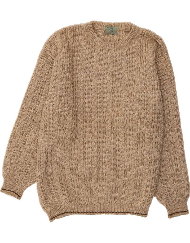 COLMAR Mens Crew Neck Jumper Sweater 2XL Beige Wool Vintage Colmar and Second-Hand Colmar from Messina Hembry 