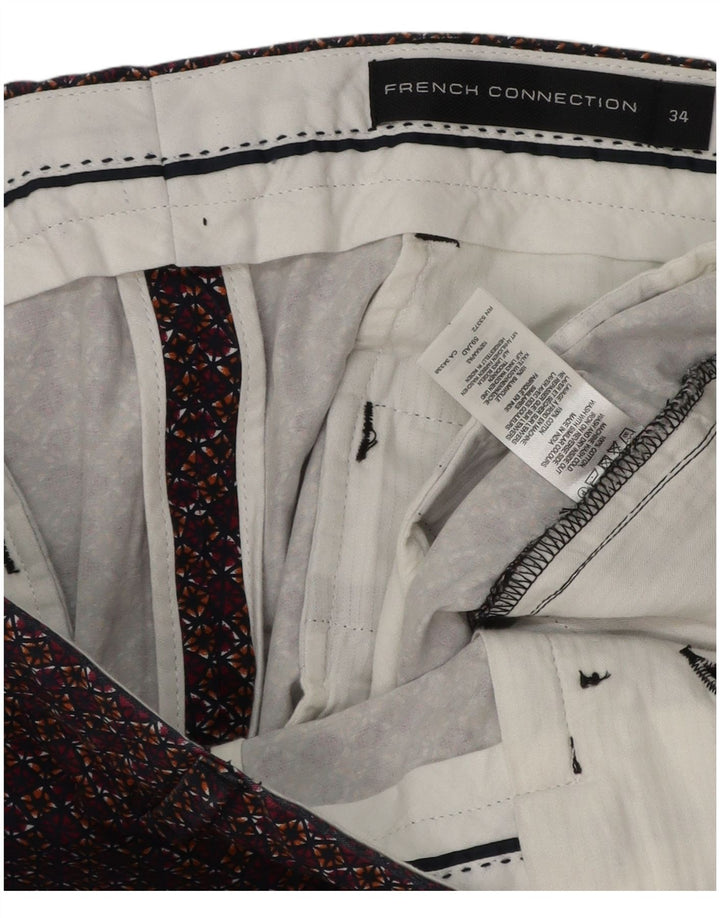 French Connection Mens Chino Shorts W34 Large Multicoloured Geometric