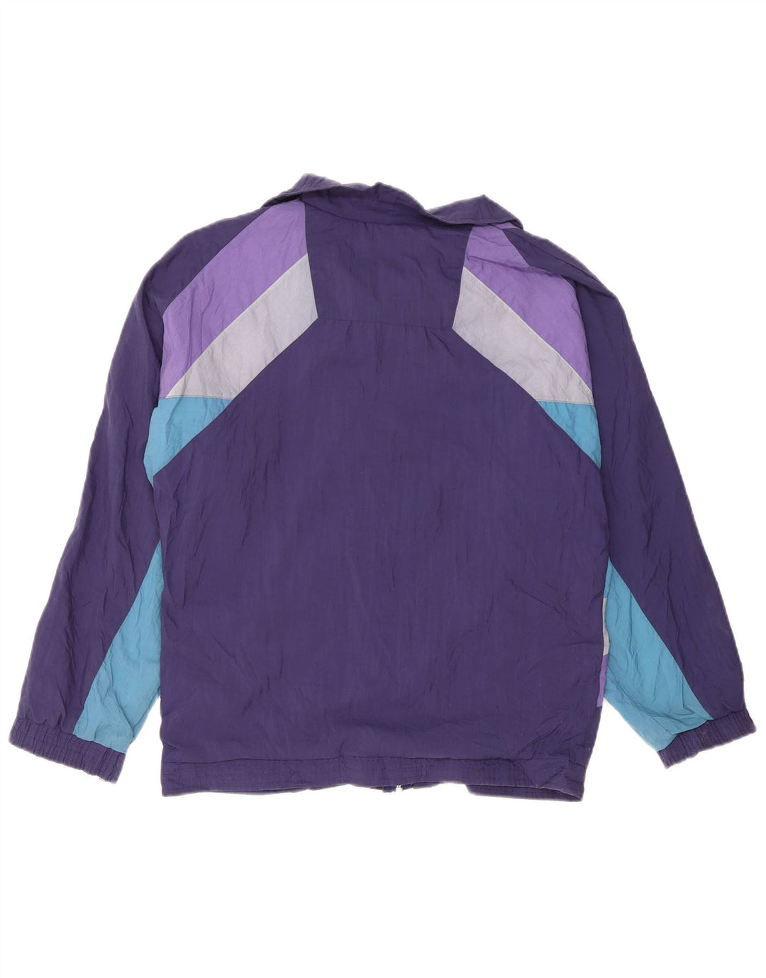 Leopard Mens Tracksuit Top Jacket Medium Purple Colourblock Nylon
