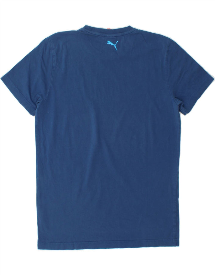 PUMA Mens Graphic T-Shirt Top Medium Blue Vintage Puma and Second-Hand Puma from Messina Hembry 