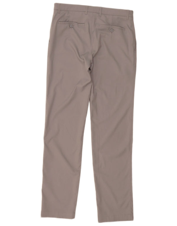 Lacoste Mens Slim Chino Trousers Size 40 Medium W32 L33 Grey Polyester