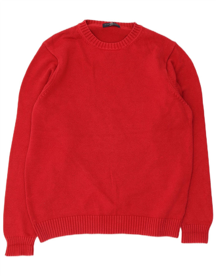 Marks & Spencer Mens Crew Neck Jumper Sweater UK 38/40 Medium Red
