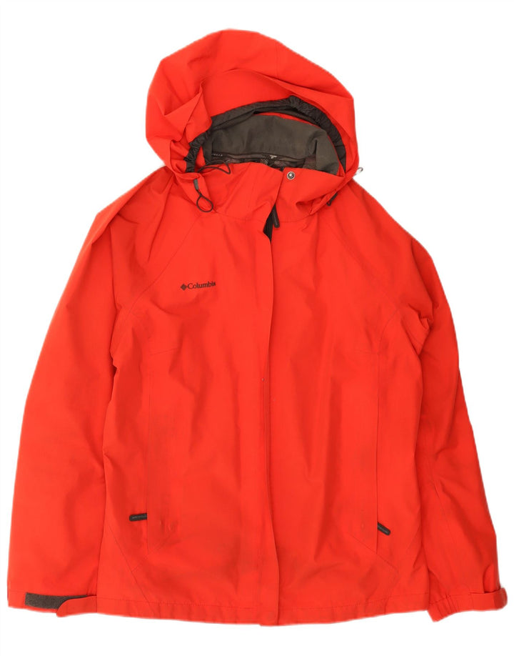 Columbia Womens Hooded Rain Jacket UK 16 Large Red Polyester