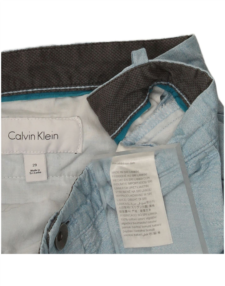 Calvin Klein Mens Chino Shorts W29 Small Blue Cotton