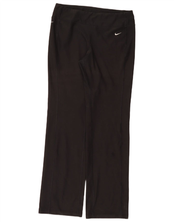 Nike Womens Dri Fit Tracksuit Trousers UK 14 Medium Black