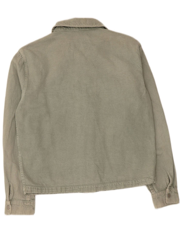 Zara Mens Denim Shirt Medium Green Cotton
