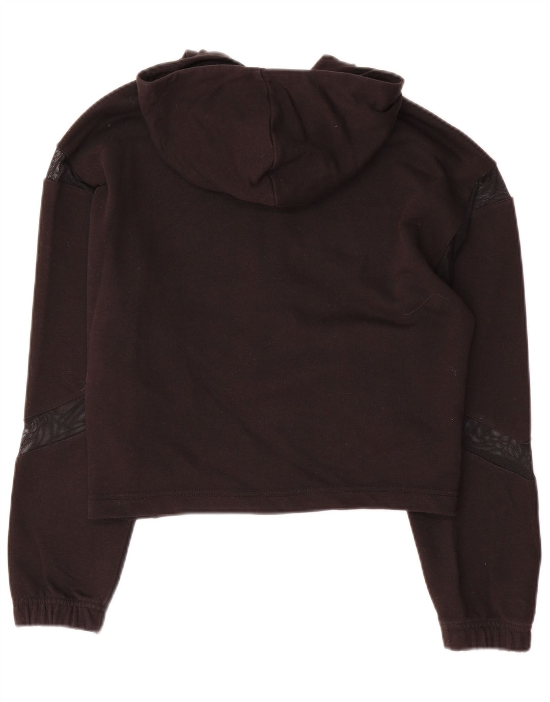 Puma Womens Crop Zip Hoodie Sweater UK 14 Medium Black Polyester