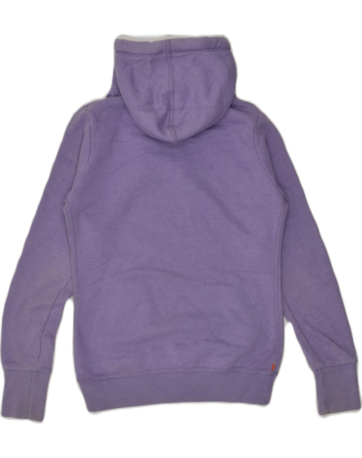 SUPERDRY Womens Graphic Hoodie Jumper UK 10 Small Purple Cotton | Vintage Superdry | Thrift | Second-Hand Superdry | Used Clothing | Messina Hembry 