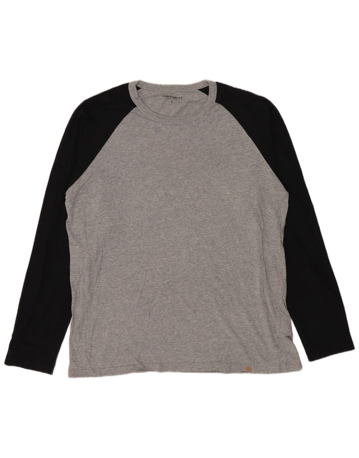 Carhartt Mens Top Long Sleeve Large Grey Colourblock Cotton