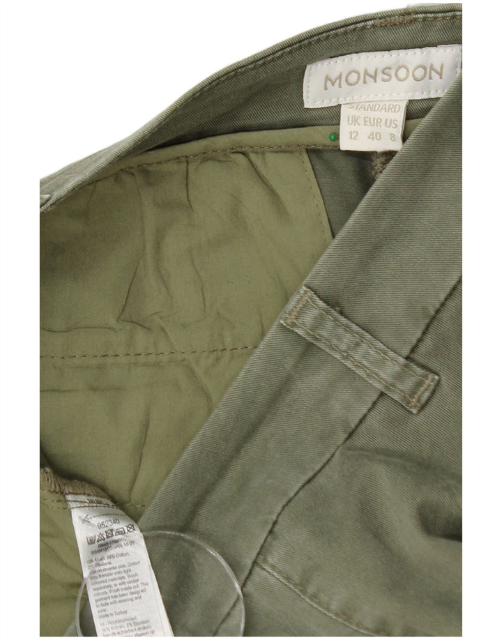 MONSOON Womens Standard Straight Chino Trousers UK 12 Medium W32 L28 Khaki