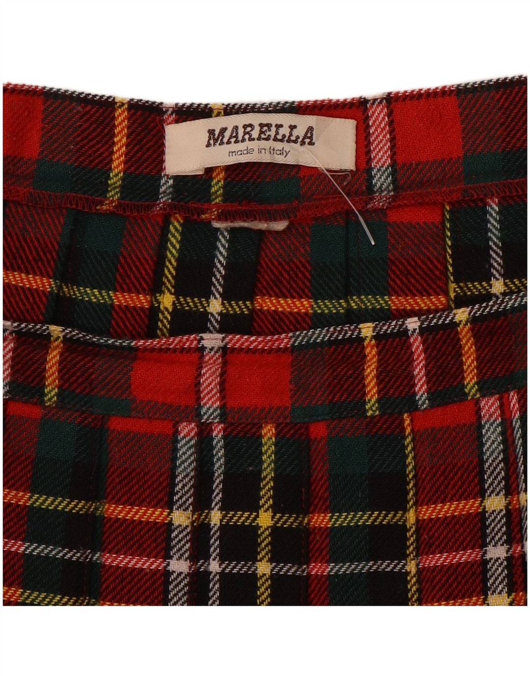 Marella Womens Pleated Wrap Skirt W30 Medium Red Check