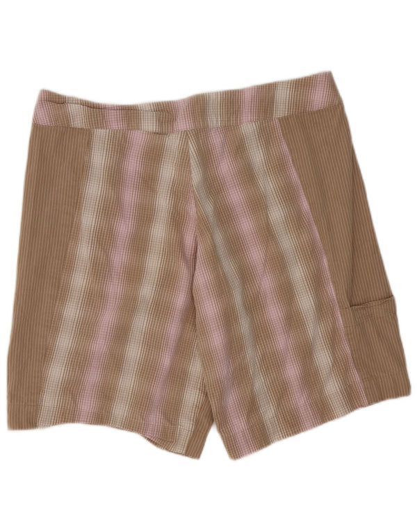 Patagonia Womens Casual Shorts US 12 Large W36 Brown Check Cotton