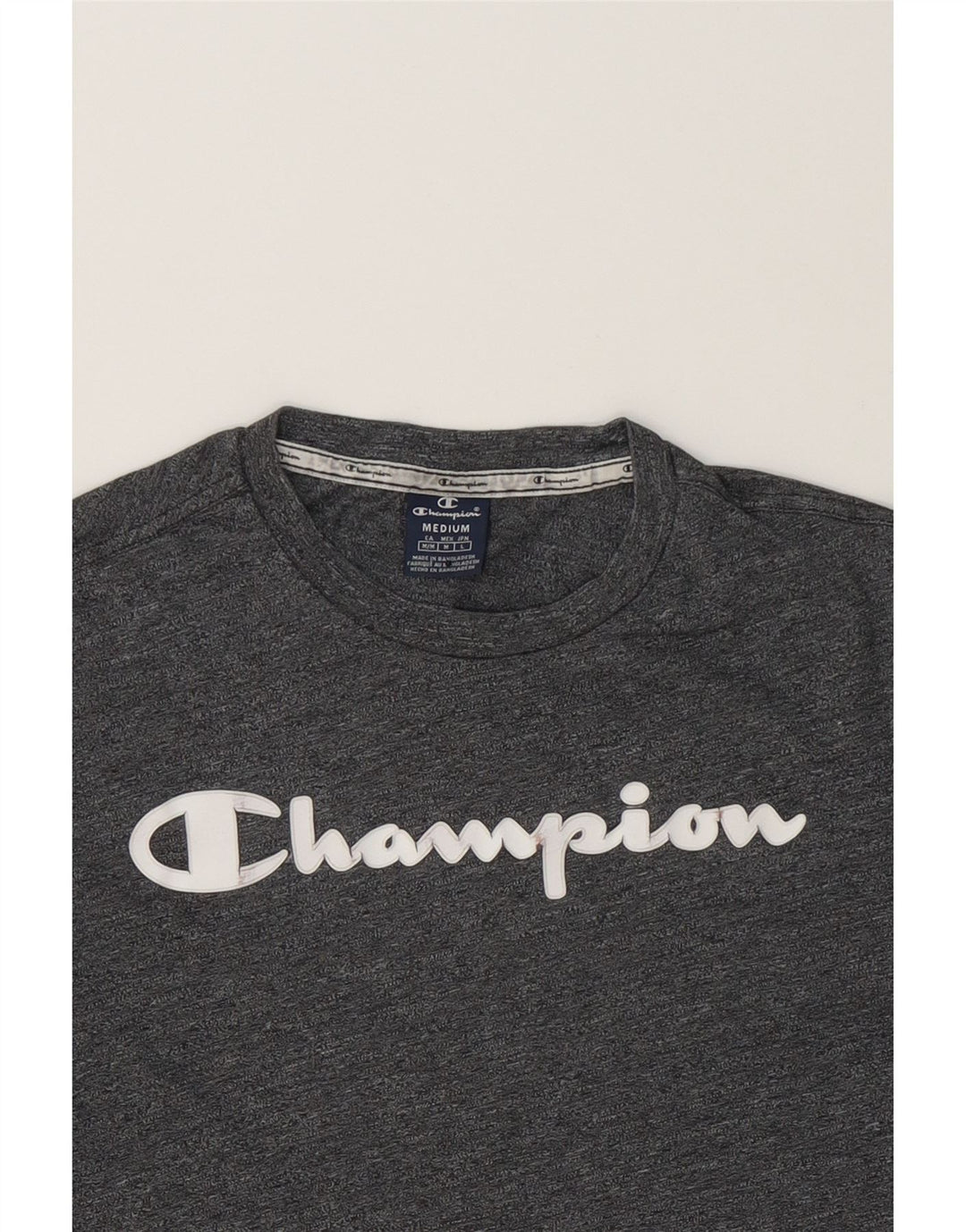 CHAMPION Mens Graphic T-Shirt Top Medium Grey Vintage Champion and Second-Hand Champion from Messina Hembry 