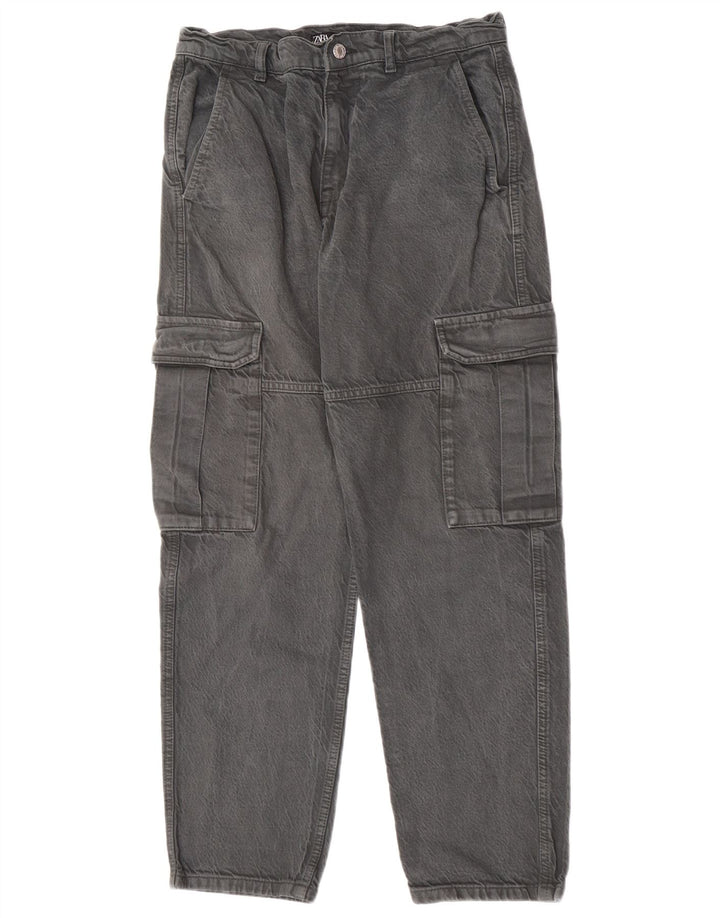 Zara Mens Cargo Loose Jeans EU 38 Small W30 L29 Grey