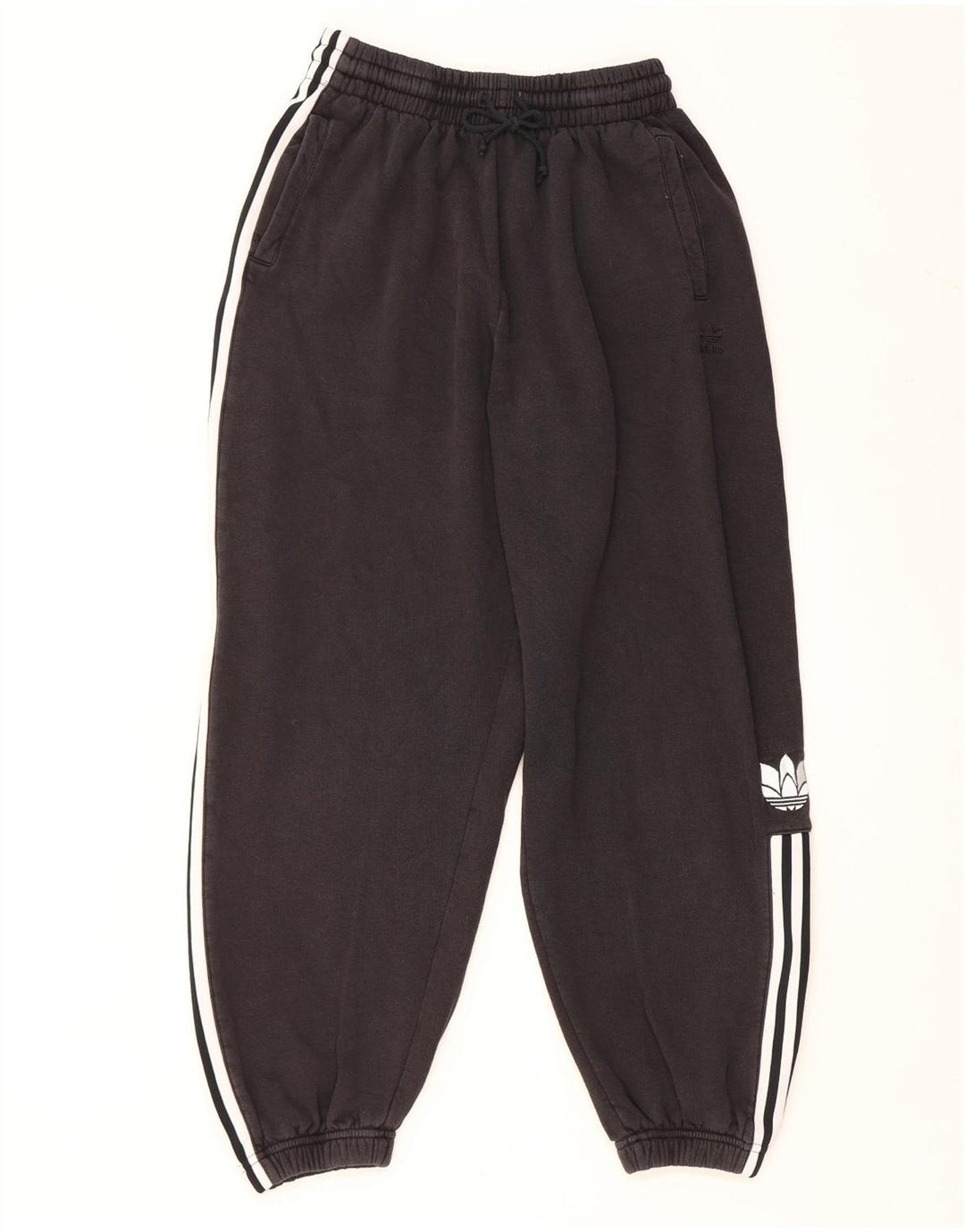 ADIDAS Womens Tracksuit Trousers Joggers UK 14 Medium Black Cotton