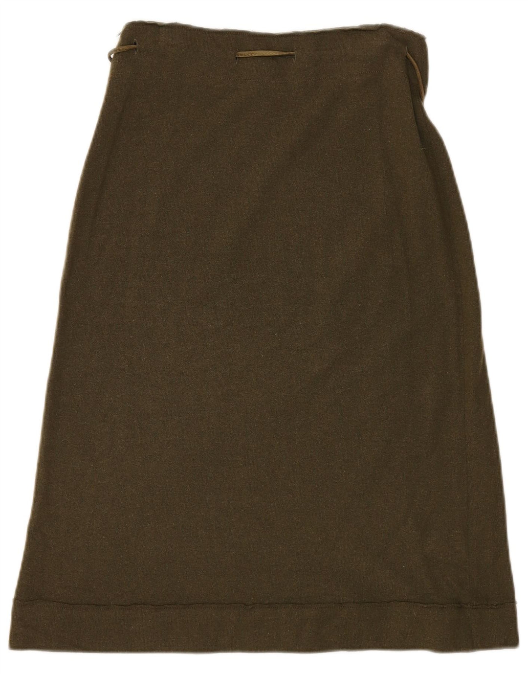 Stefanel Womens Knit A-Line Skirt EU 38 Medium W28  Khaki Wool