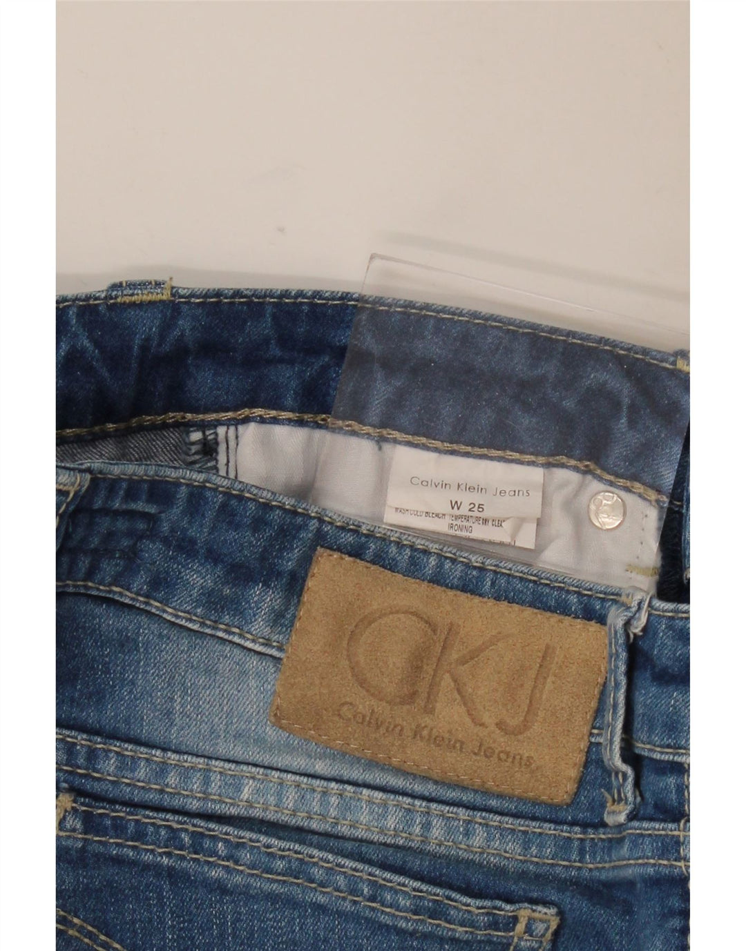 CALVIN KLEIN Womens Straight Jeans W25 L33 Blue