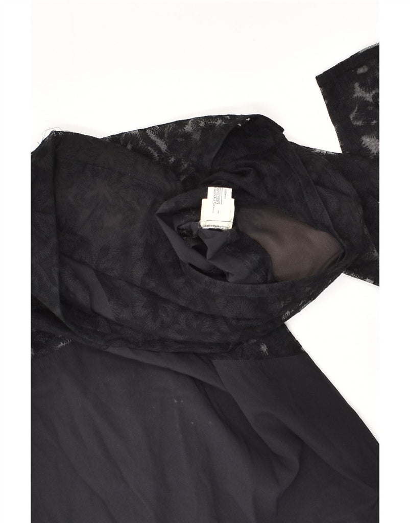 PANCALDI & B Womens Long Sleeve Lace Bodycon Dress UK 14 Large Black Silk | Vintage Pancaldi & B | Thrift | Second-Hand Pancaldi & B | Used Clothing | Messina Hembry 