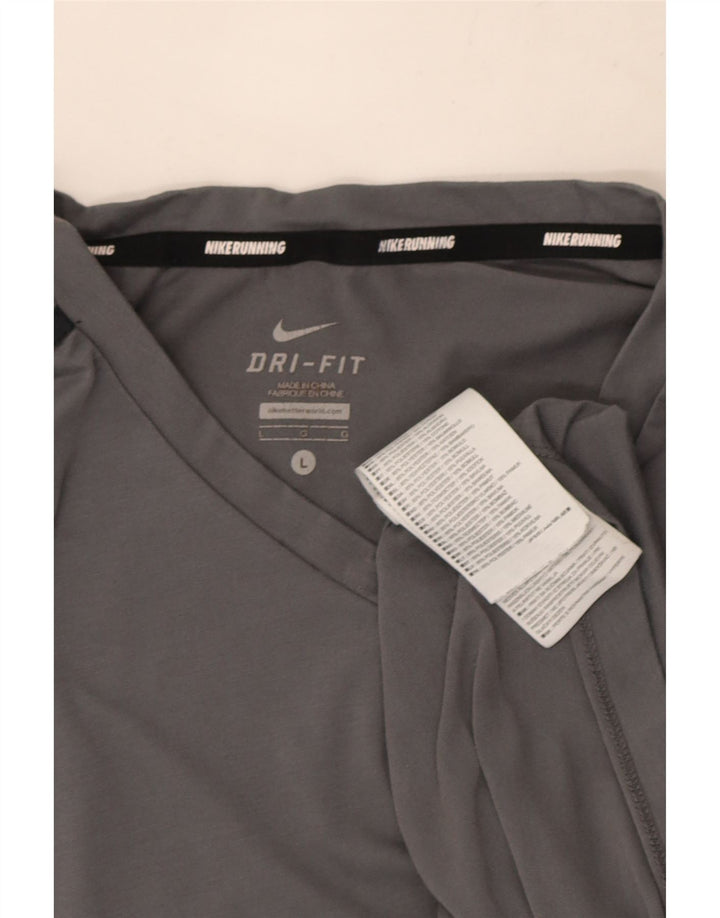 Nike Mens T-Shirt Top Large Grey Polyester