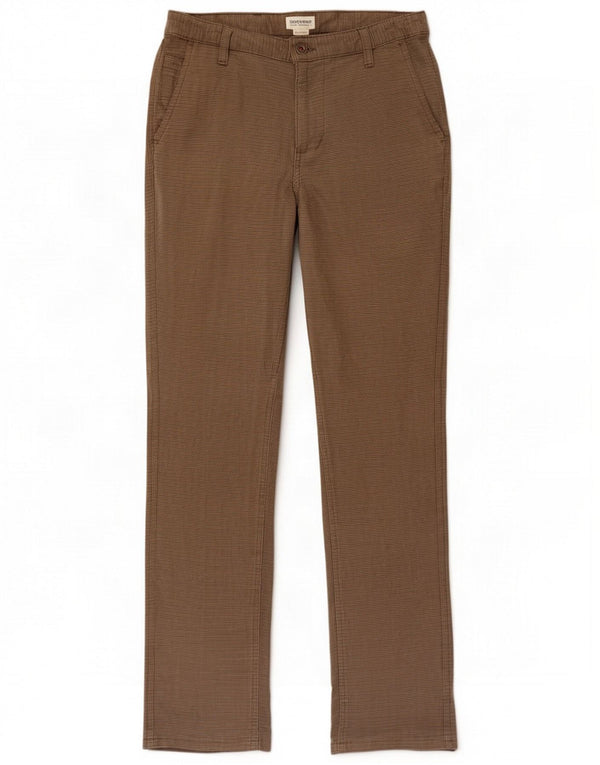 Dockers Mens Tapered Slim Chino Trousers W32 L34 Brown Houndstooth Cotton
