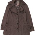 Lipsy Womens Trench Coat UK 12 Medium Grey Polyester