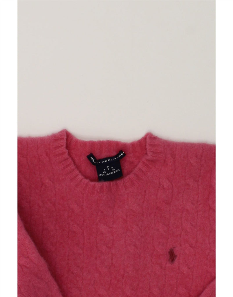 RALPH LAUREN Girls Crew Neck Jumper Sweater 5-6 Years Small Pink Lambswool | Vintage Ralph Lauren | Thrift | Second-Hand Ralph Lauren | Used Clothing | Messina Hembry 