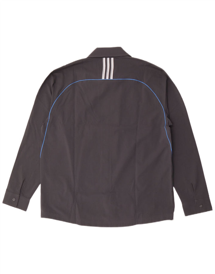 Adidas Mens Graphic Shirt UK 44/46 Large Navy Blue Polyester