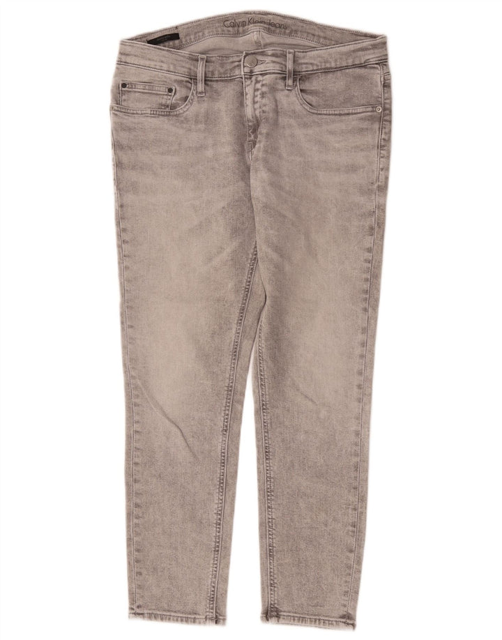 Calvin Klein Womens Cropped Jeans W31 L25 Grey Cotton