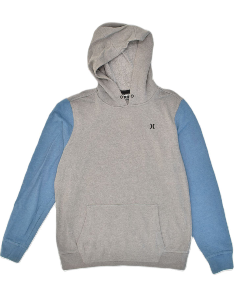 HURLEY Mens Hoodie Jumper Medium Grey Colourblock Cotton | Vintage Hurley | Thrift | Second-Hand Hurley | Used Clothing | Messina Hembry 