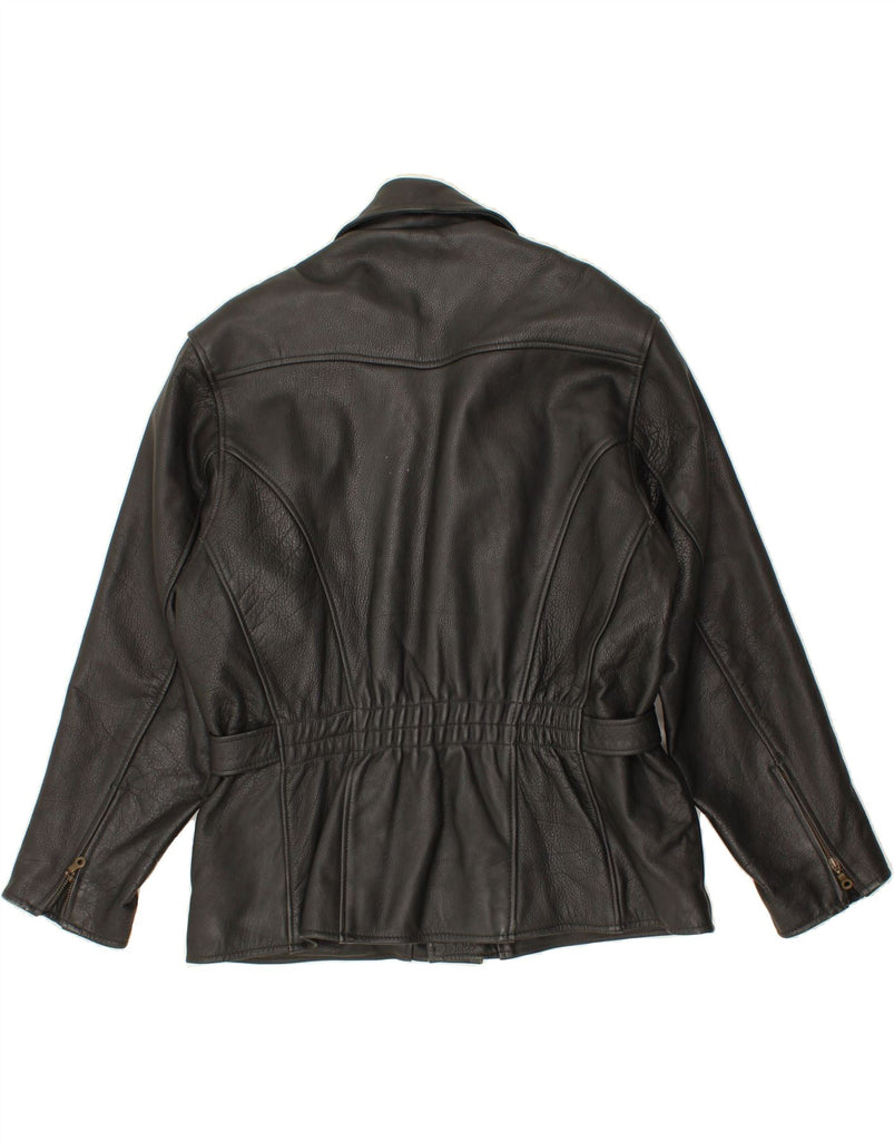 LOUIS INTERNATIONAL Womens Leather Jacket UK 16 Large Black Leather Vintage Louis International and Second-Hand Louis International from Messina Hembry 
