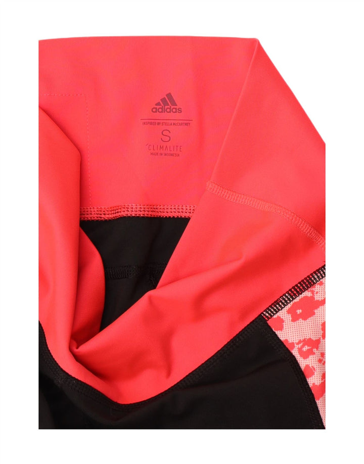 ADIDAS Womens Climalite Leggings UK 10 Small  Black Colourblock Polyester Vintage Adidas and Second-Hand Adidas from Messina Hembry 