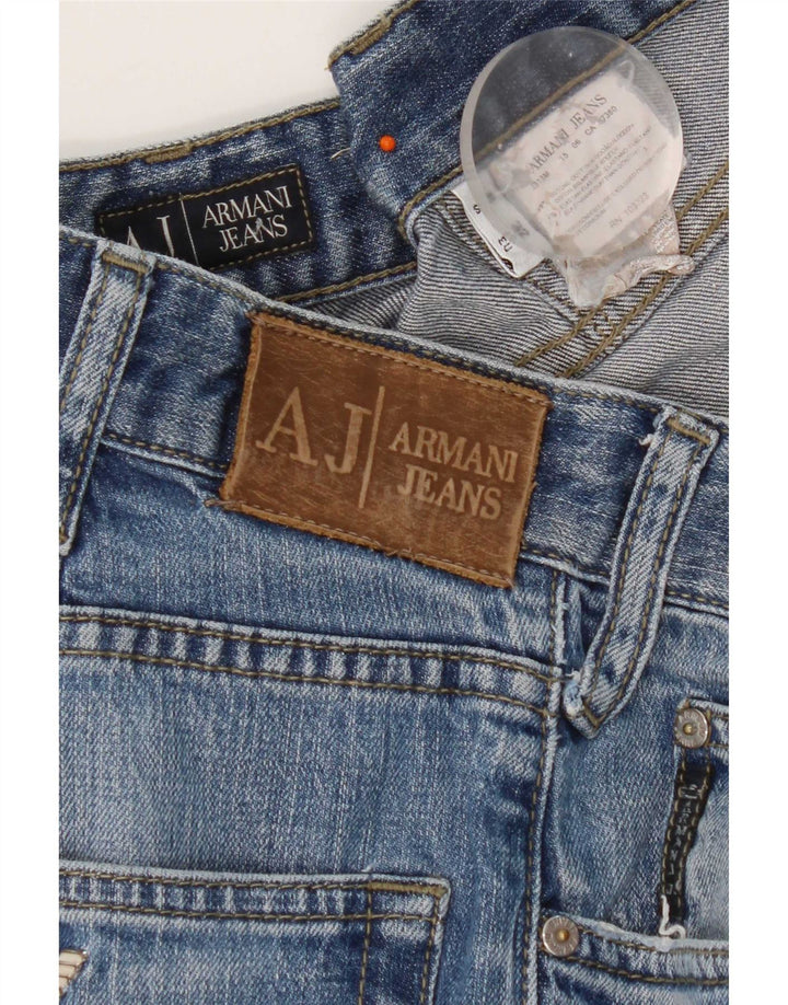 Armani Mens Straight Jeans W32 L31 Blue Cotton