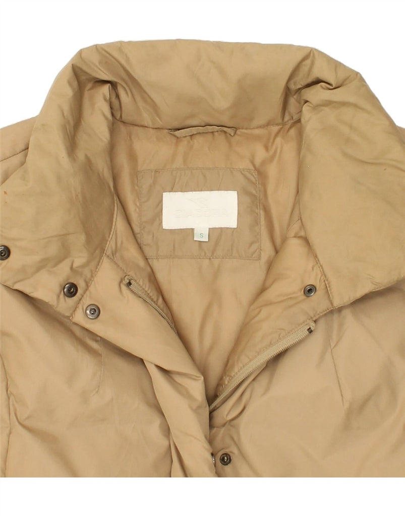 DIADORA Womens Oversized Padded Coat UK 10 Small Beige Polyester Vintage Diadora and Second-Hand Diadora from Messina Hembry 