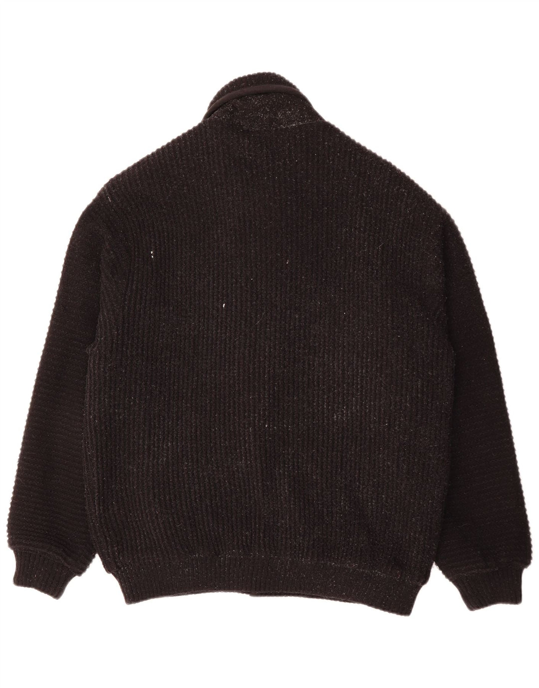 Canda Mens Cardigan Sweater Large Black Striped