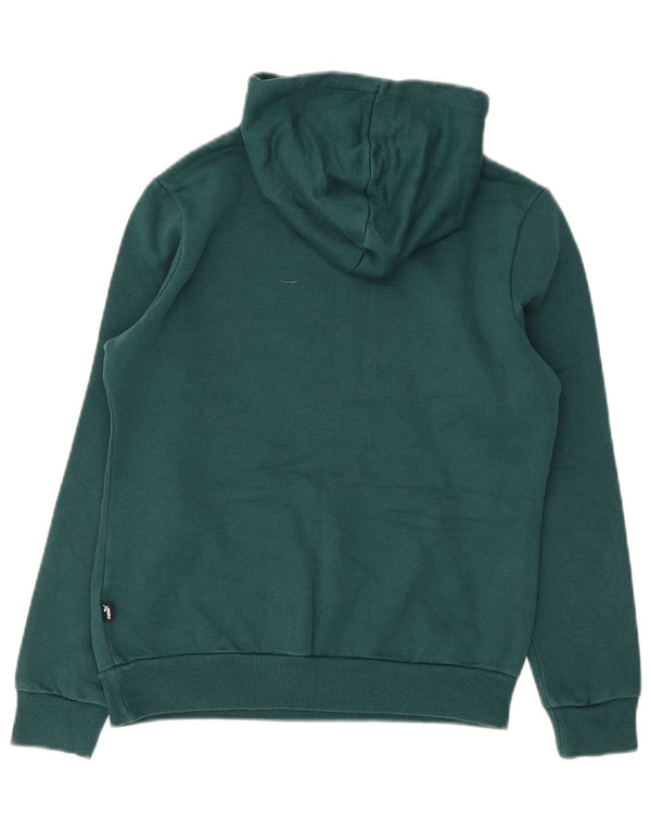 Puma Womens Graphic Hoodie Jumper UK 10 Small Green Cotton