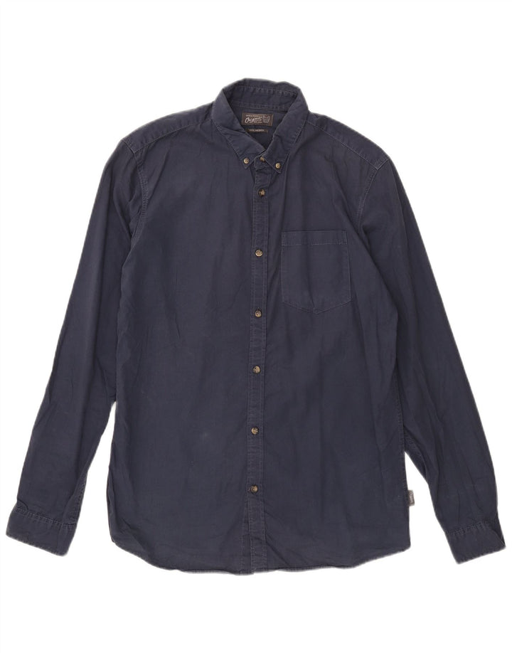 Jack & Jones Mens Shirt Medium Navy Blue Cotton
