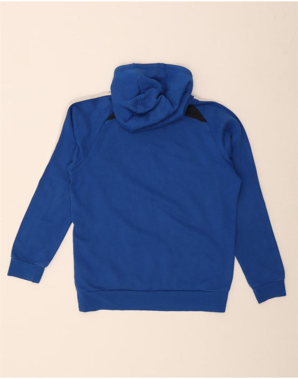 Adidas Boys Hoodie Jumper 13-14 Years Blue Colourblock Cotton