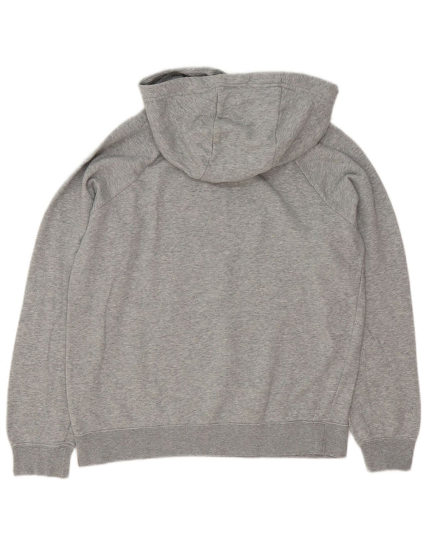 Nike Womens Hoodie Jumper UK 14 Medium Grey Cotton