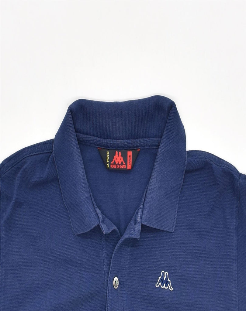 KAPPA Mens Polo Shirt Large Navy Blue Cotton | Vintage | Thrift | Second-Hand | Used Clothing | Messina Hembry 