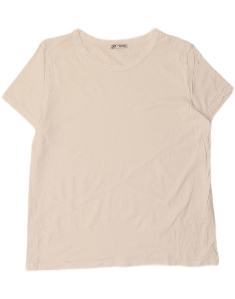 ZARA Womens T-Shirt Top UK 20 2XL White Cotton Vintage Zara and Second-Hand Zara from Messina Hembry 