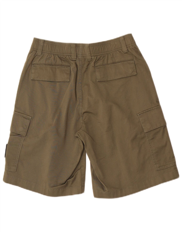 Calvin Klein Mens Cargo Shorts XS W29 Khaki Cotton