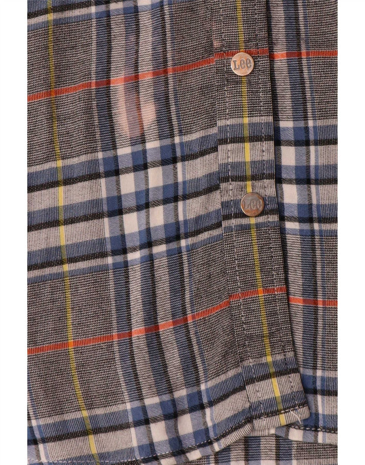 Lee Womens Flannel Shirt UK 16 Large Grey Plaid Viscose