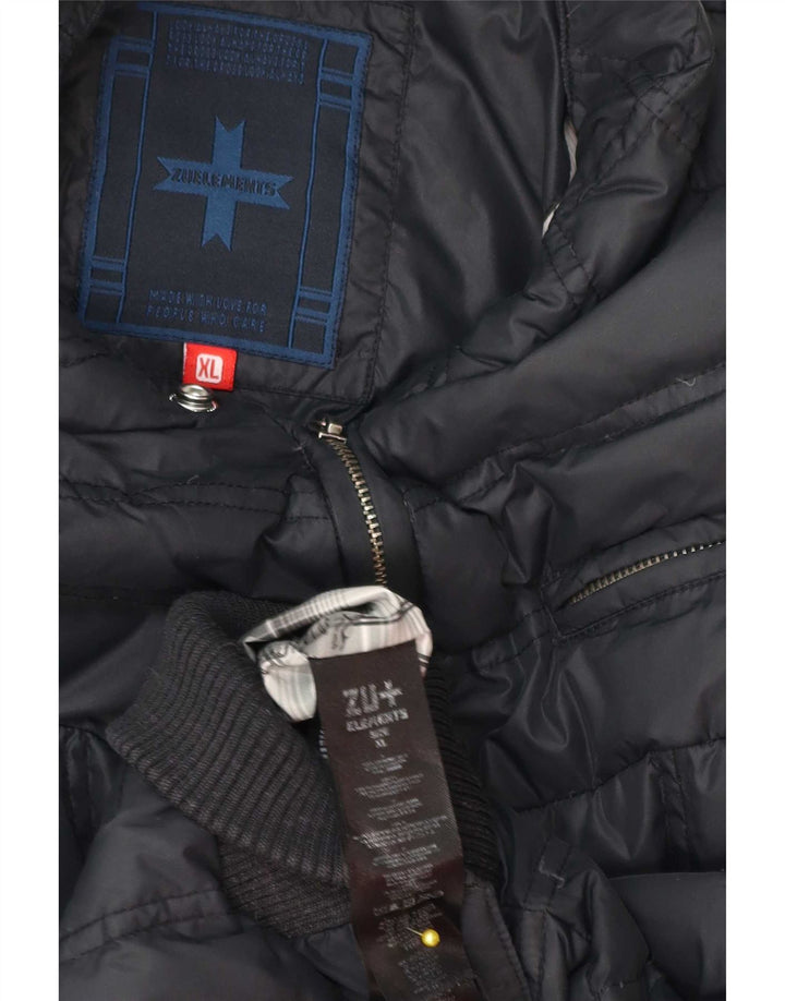 Zu Elements Mens Padded Jacket UK 42 XL Navy Blue Polyester