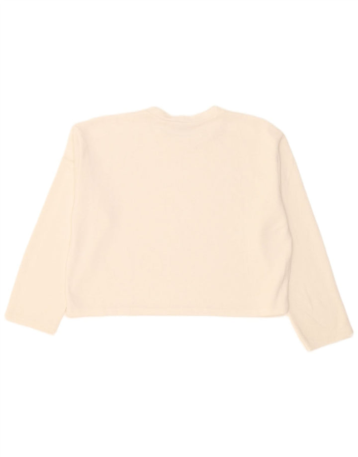 Zara Womens Crop Oversized Top Long Sleeve UK 14 Medium White