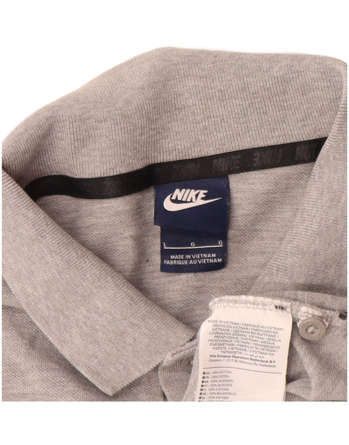 Nike Mens Polo Shirt Large Grey Cotton