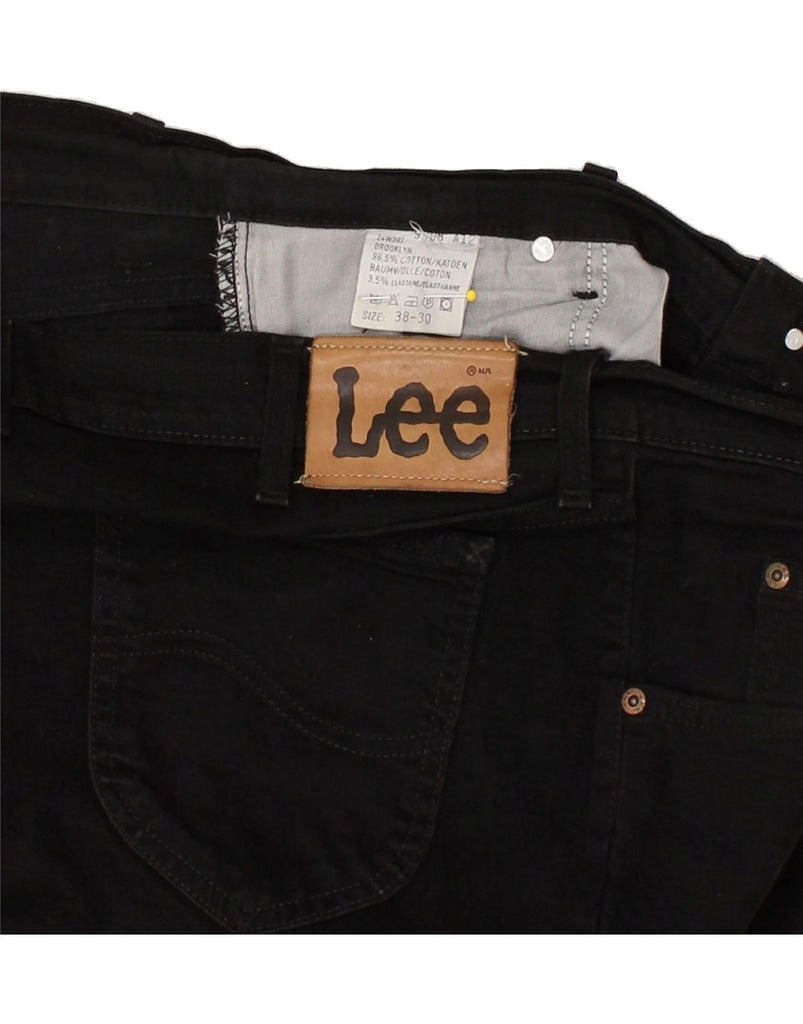 LEE Mens Brooklyn Straight Jeans W38 L27  Black Cotton | Vintage Lee | Thrift | Second-Hand Lee | Used Clothing | Messina Hembry 