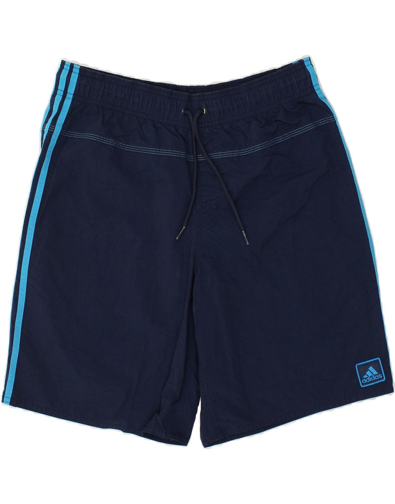 ADIDAS Mens Sport Shorts Medium Navy Blue Polyester | Vintage Adidas | Thrift | Second-Hand Adidas | Used Clothing | Messina Hembry 