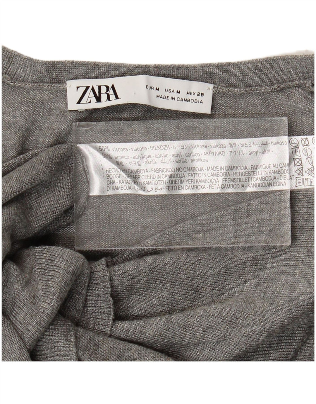 Zara Womens Cardigan Sweater UK 14 Medium Grey Viscose