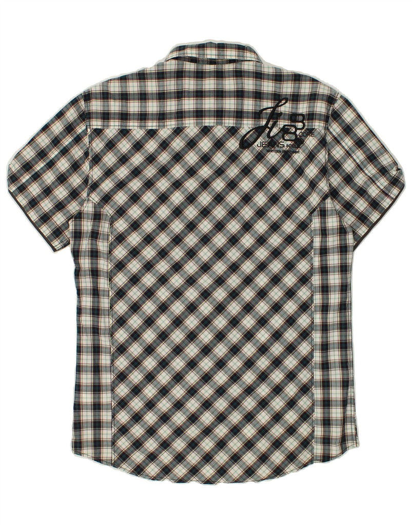 JACK & JONES Mens Short Sleeve Shirt Large Grey Check Cotton | Vintage Jack & Jones | Thrift | Second-Hand Jack & Jones | Used Clothing | Messina Hembry 